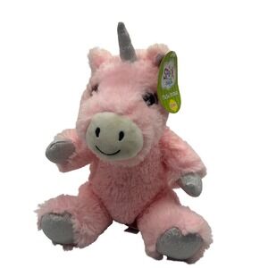 Spark Create Imagine Pink Unicorn Plush Rainbow Mane Silver Glitter Horn NWT